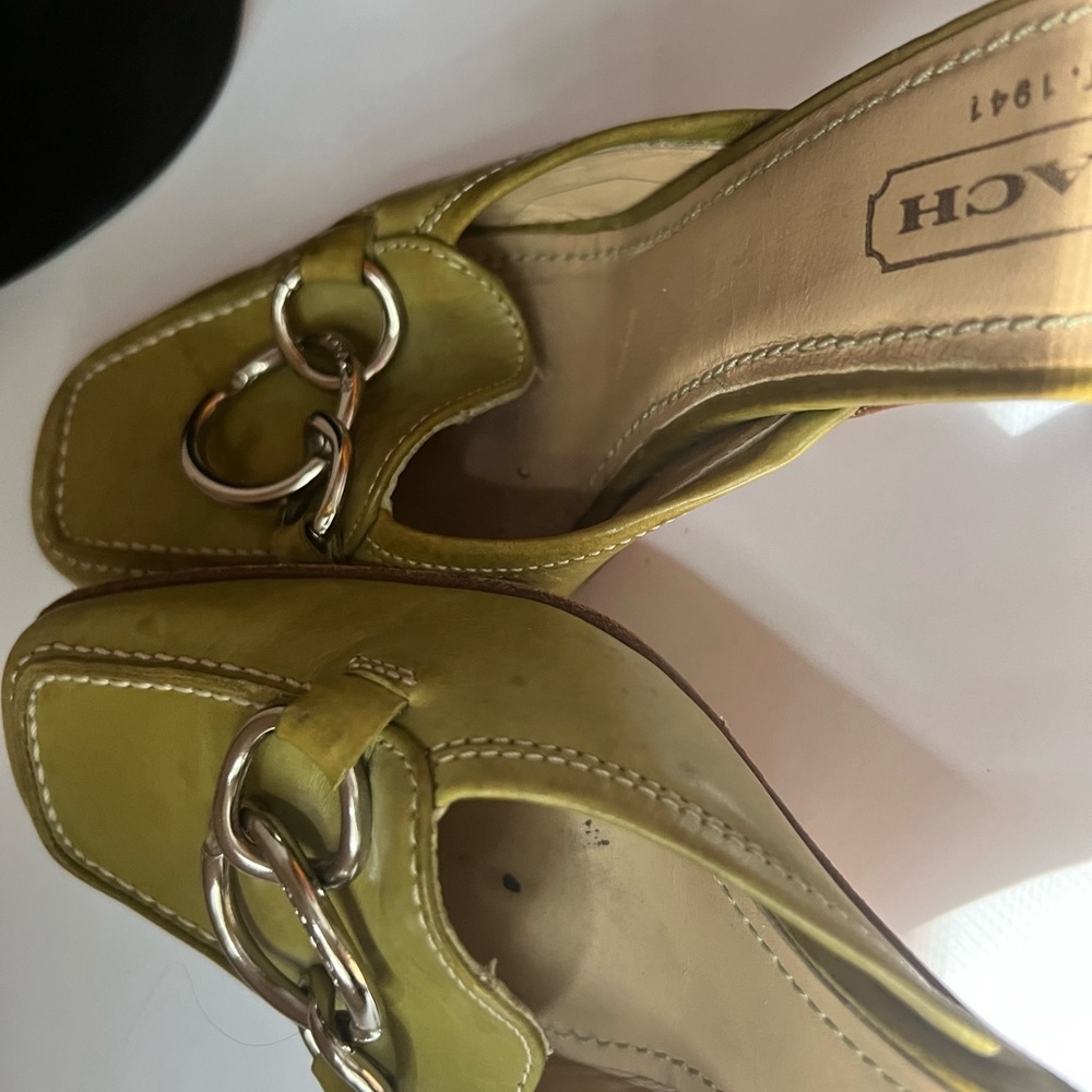 COACH Jaci Apple green leather mules